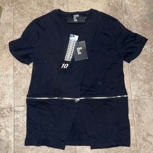 HOOD BY AIR Sari Zip Tee Black, NWT